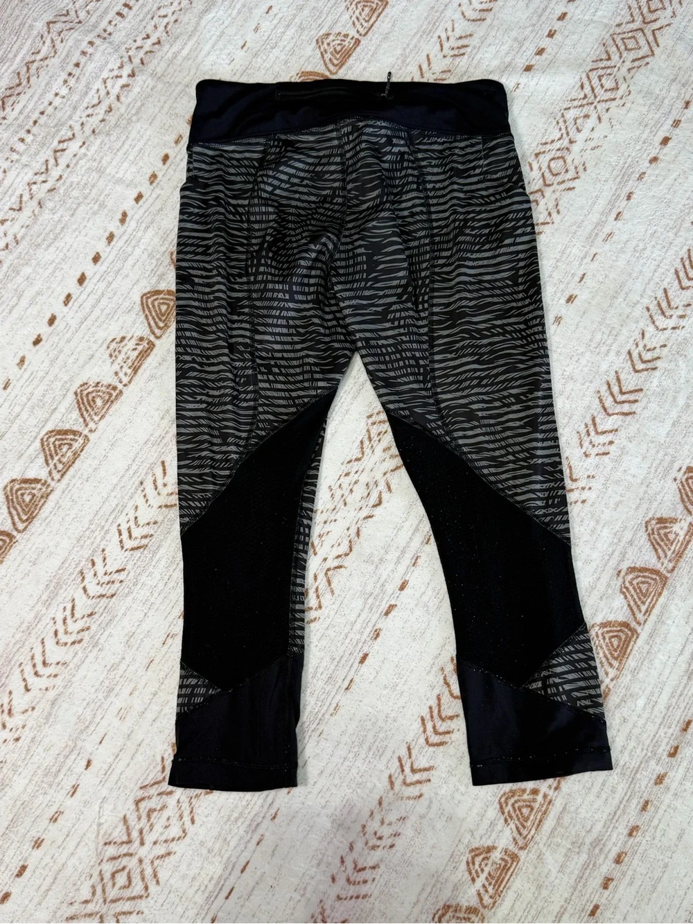 Lululemon Black and gray striped Athletic Leggings